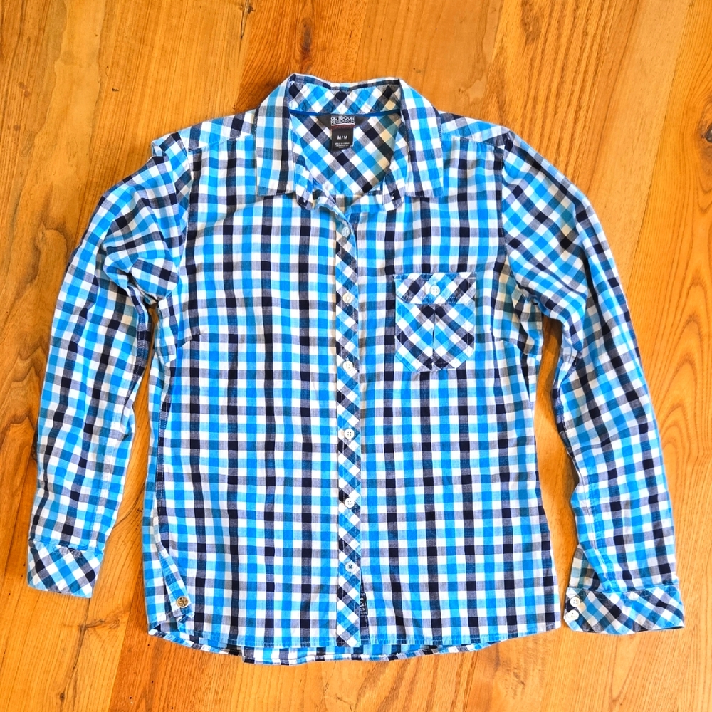 Outdoor Research Blue and White Plaid Women's Shirt Size Medium